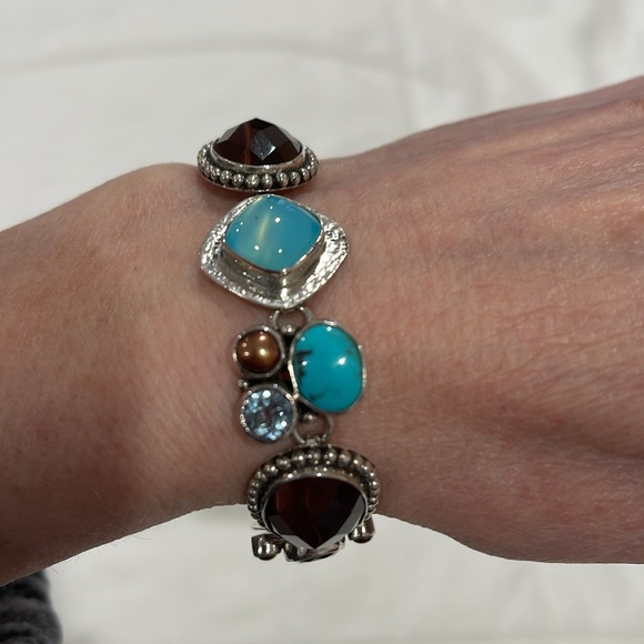 The Dreamer Sterling and Multi gemstone Bracelet - Picture 2 of 9